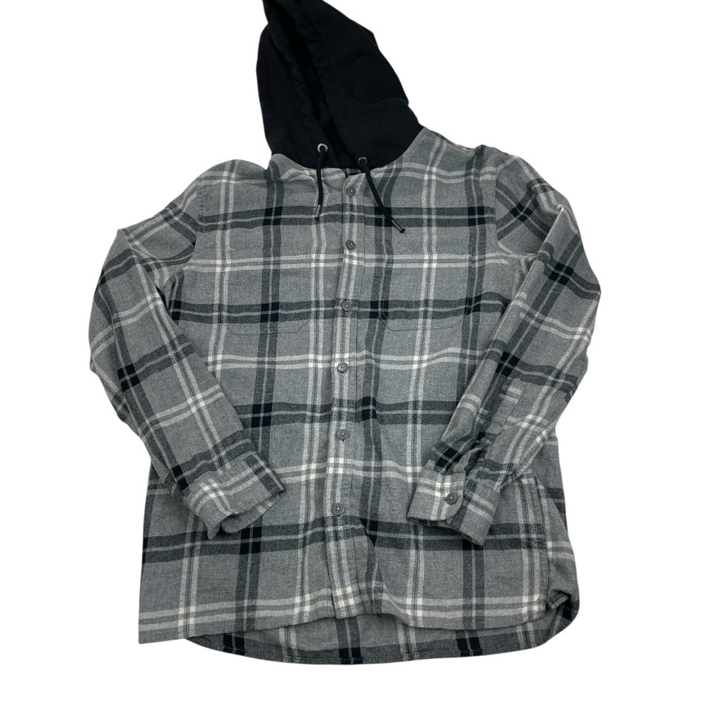 Aeropostale Hooded Flannel Plaid Shirt Jacket Hoodie Men's S • Casual Streetwear